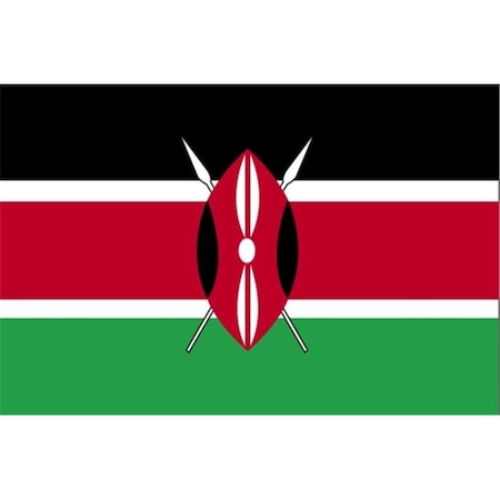 Annin Flagmakers 194455 5 Ft. X 8 Ft. Nyl-Glo Kenya Flag